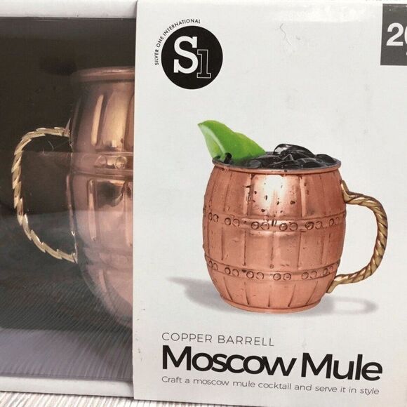 NWB Moscow Mule Finish Solid Copper Set Of 2 550 ml Copper Mug Cup Gift Set New - Picture 6 of 9